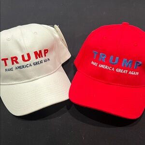Red and White Trump Caps 🧢 2016 campaign presidential NWT , made in USA 🇺🇸